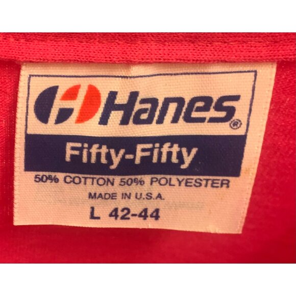 Hanes 50/50 Pink Raspberry Aztec Puffy Paint T-Shirt Large Womens Art to Wear - Picture 3 of 8